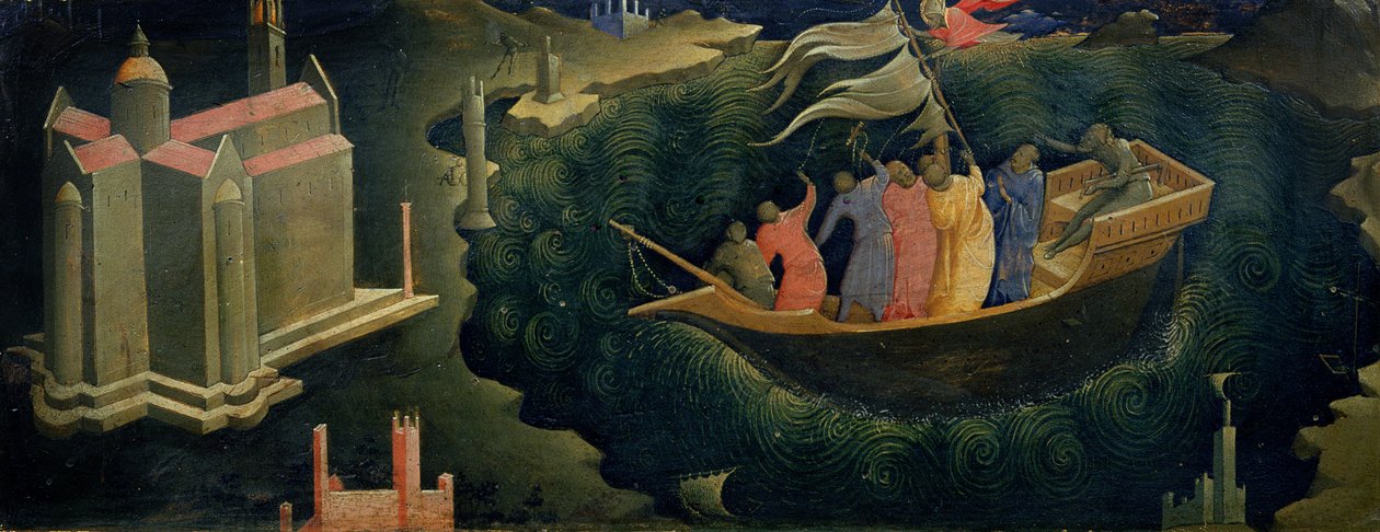 St. Nicholas of Myra Fırtınayı Sakinleştiriyor (panelde sıcaklık) by Lorenzo Monaco