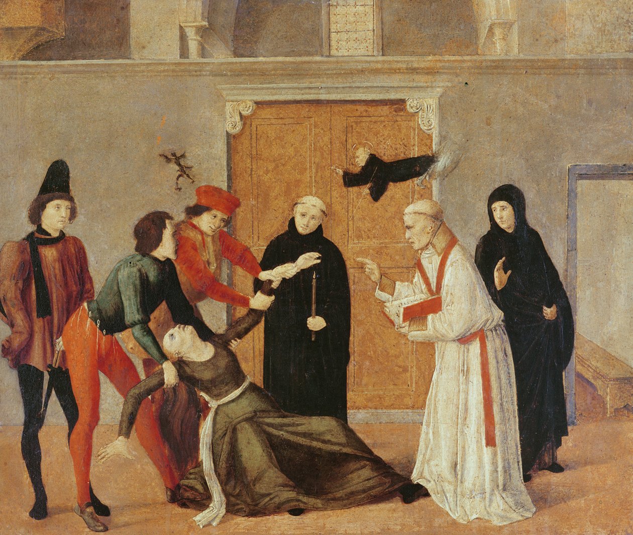 Exorcism of a demon from a possessed woman  by Lorenzo Salimbeni