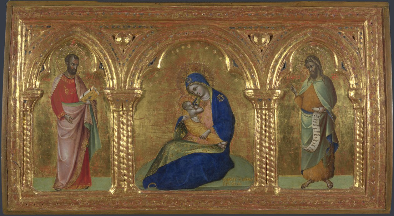 Aziz Mark ve John ile Alçakgönüllülük Madonna by Lorenzo Veneziano