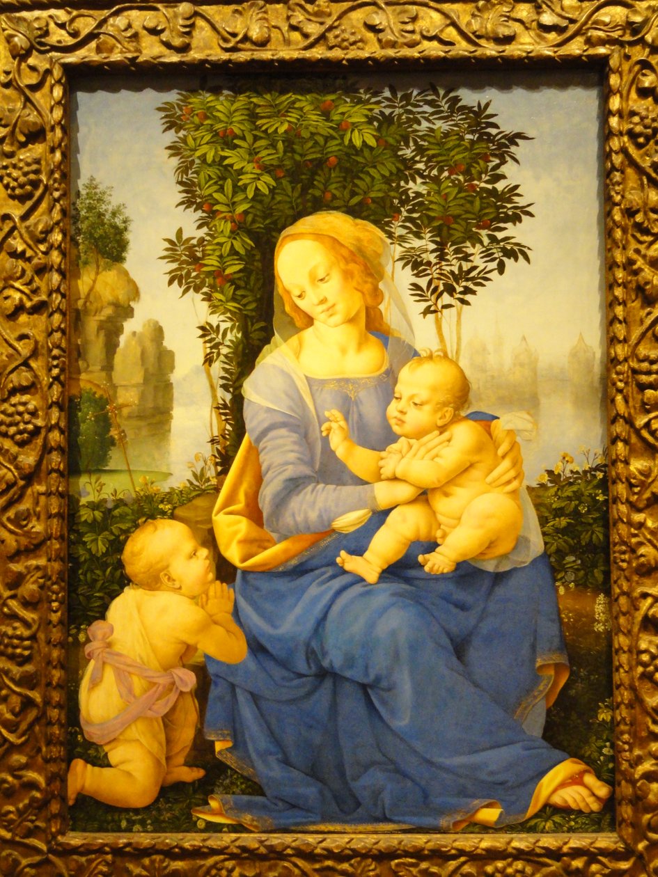 Bebek Aziz John the Baptist ile Madonna ve Çocuk by Lorenzo di Credi