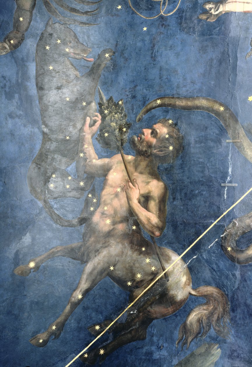 Centaurus, from the ceiling of the Sala dello Zodiaco, 1579  by Lorenzo Costa