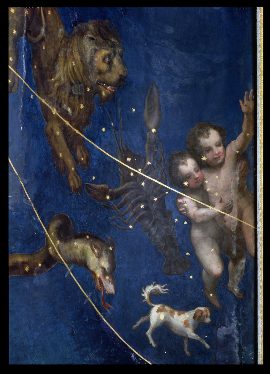 Signs of the Zodiac, detail from the ceiling of the Sala dello Zodiaco, 1579  (detail) by Lorenzo Costa