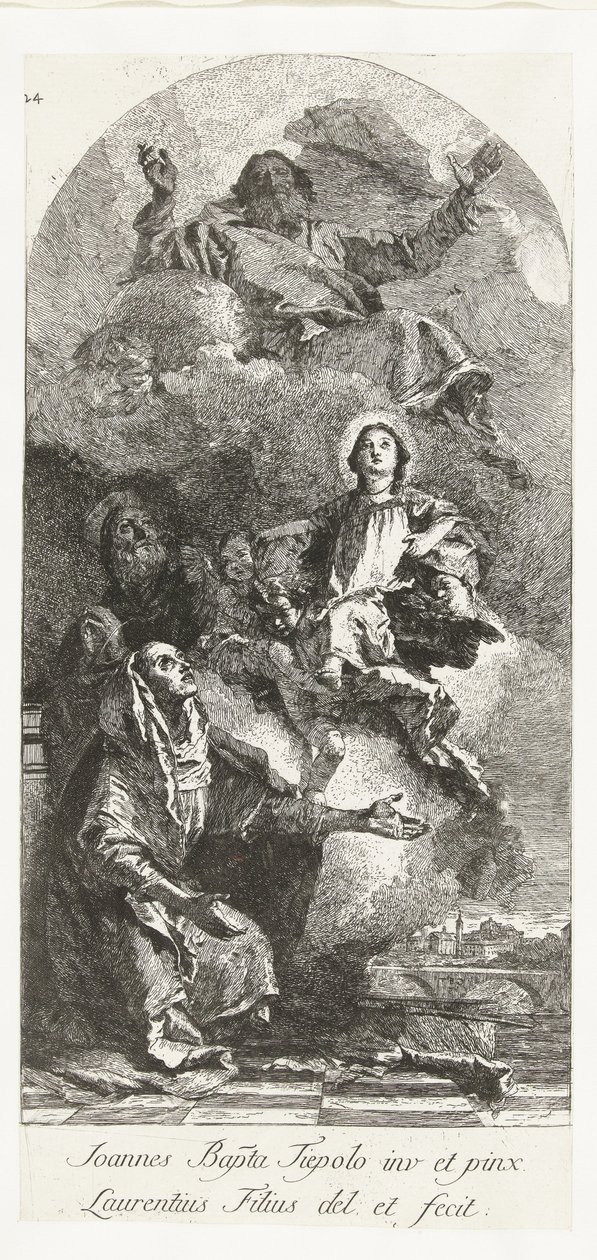 Aziz Joachim ve Anna, Baba ve Bakire Tanrı ile Meryem ve Tanrı Baba ile Aziz Anna ve Joachim by Lorenzo Baldissera Tiepolo