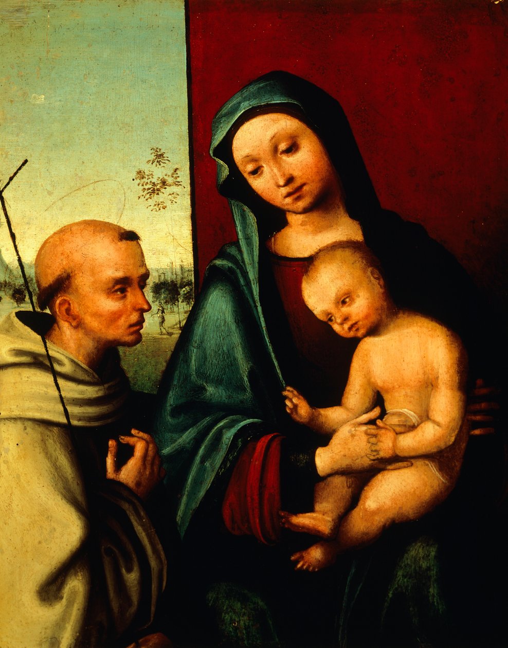 Madonna with Child ve St Francis, Lorenzo Costa (yaklaşık 1537-1583), detay by Lorenzo Costa