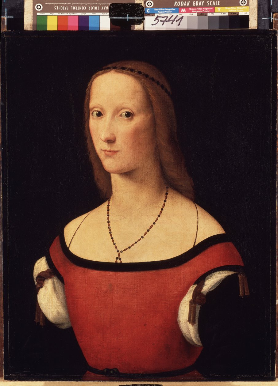 ""Portrait of a Lady"" (Bir Lady Portresi) Tablo Lorenzo Costa (1460-1535) 1500-1506 Boyut 57x44 cm Ermitaj Müzesi, Sankt Petersburg (Saint-Petersburg) by Lorenzo Costa