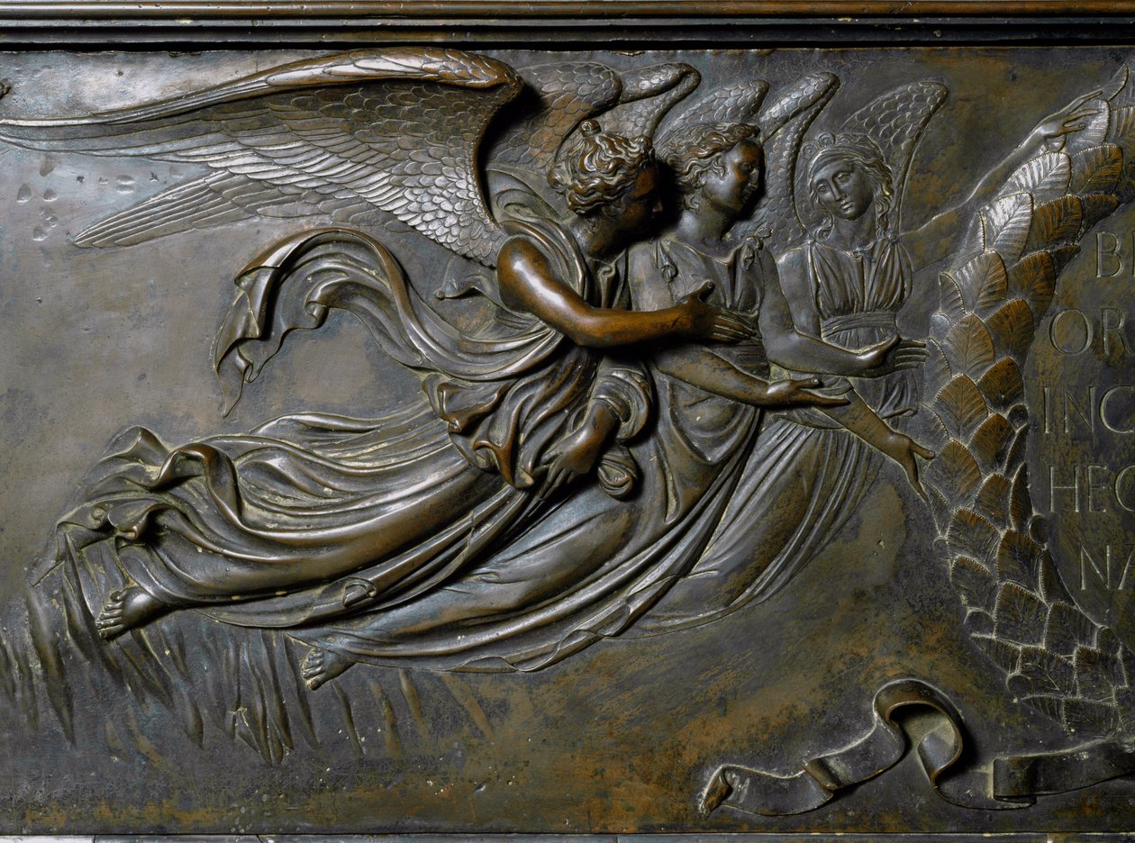 İki melek, St. Zenobe Kutsal Mezarının detayı. (Bronz kabartma,1432-1442) by Lorenzo Ghiberti