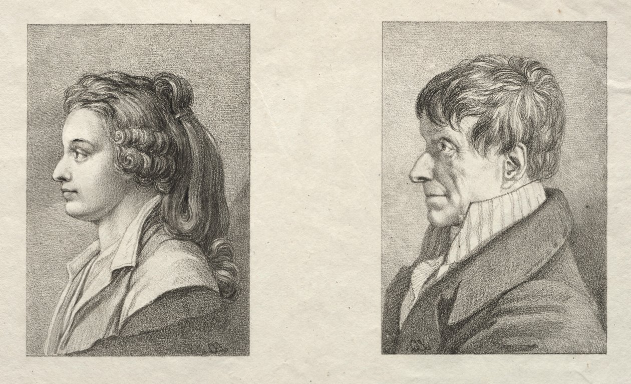 Bir Kadın ve Bir Adamın Profil Portresi. by Lorenzo II Quaglio