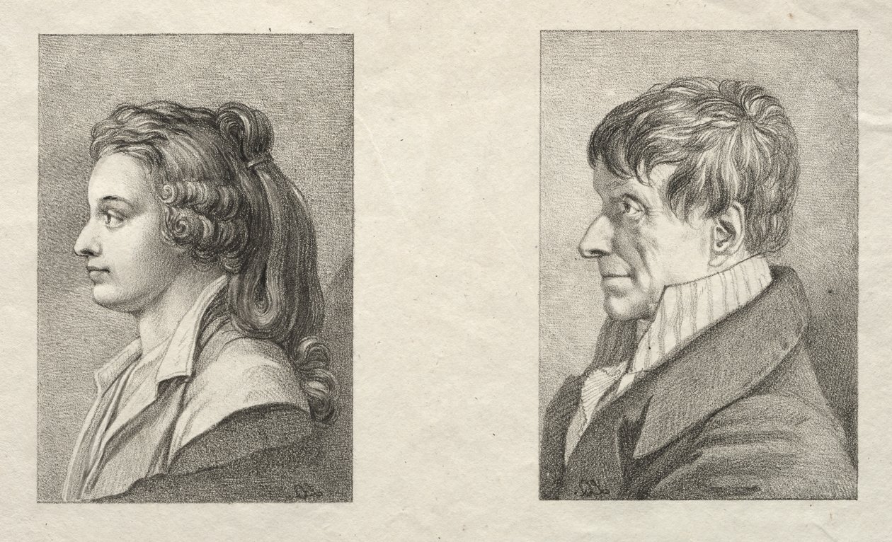 Bir Kadın ve Bir Adamın Profil Portresi by Lorenzo II Quaglio