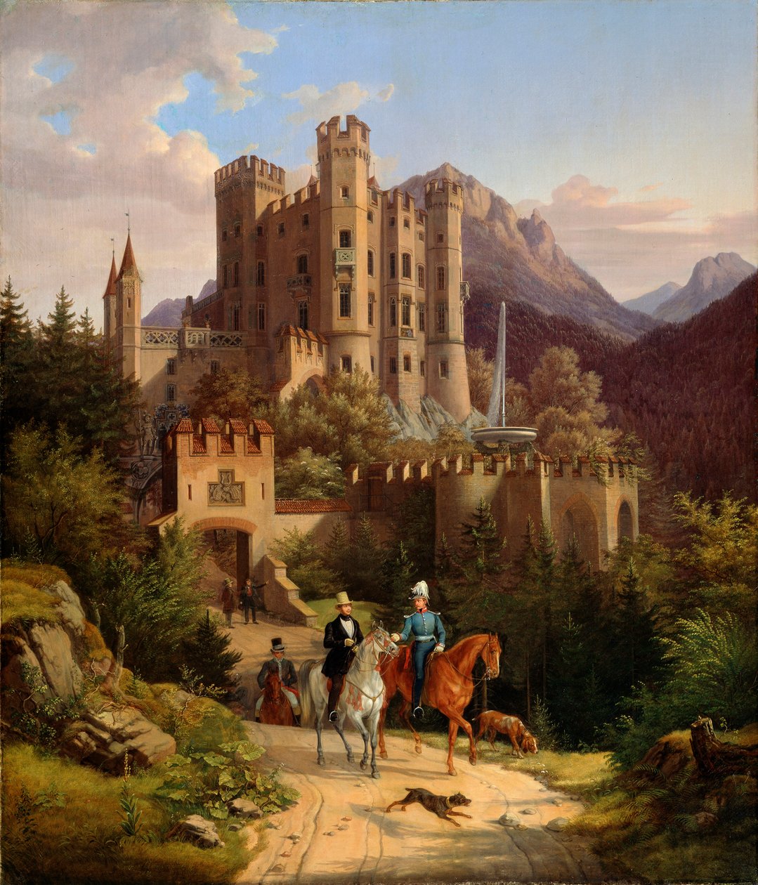 Hohenschwangau'da Veliaht Prens Maximilian'a binerken, 1838-1839. by Lorenzo II Quaglio