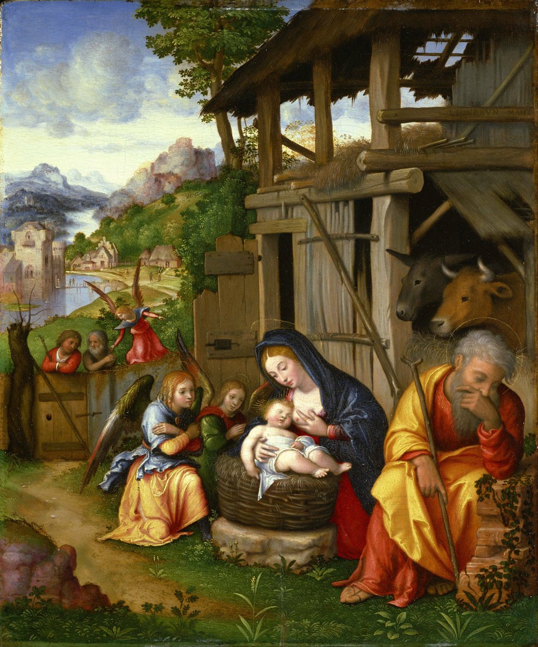 "" Nativite "" Lorenzo Leonbruno (1480-1537) tarafından yapılan tablo ayet 1515 Ulusal Batı Sanatı Müzesi, Tokyo by Lorenzo Leonbruno