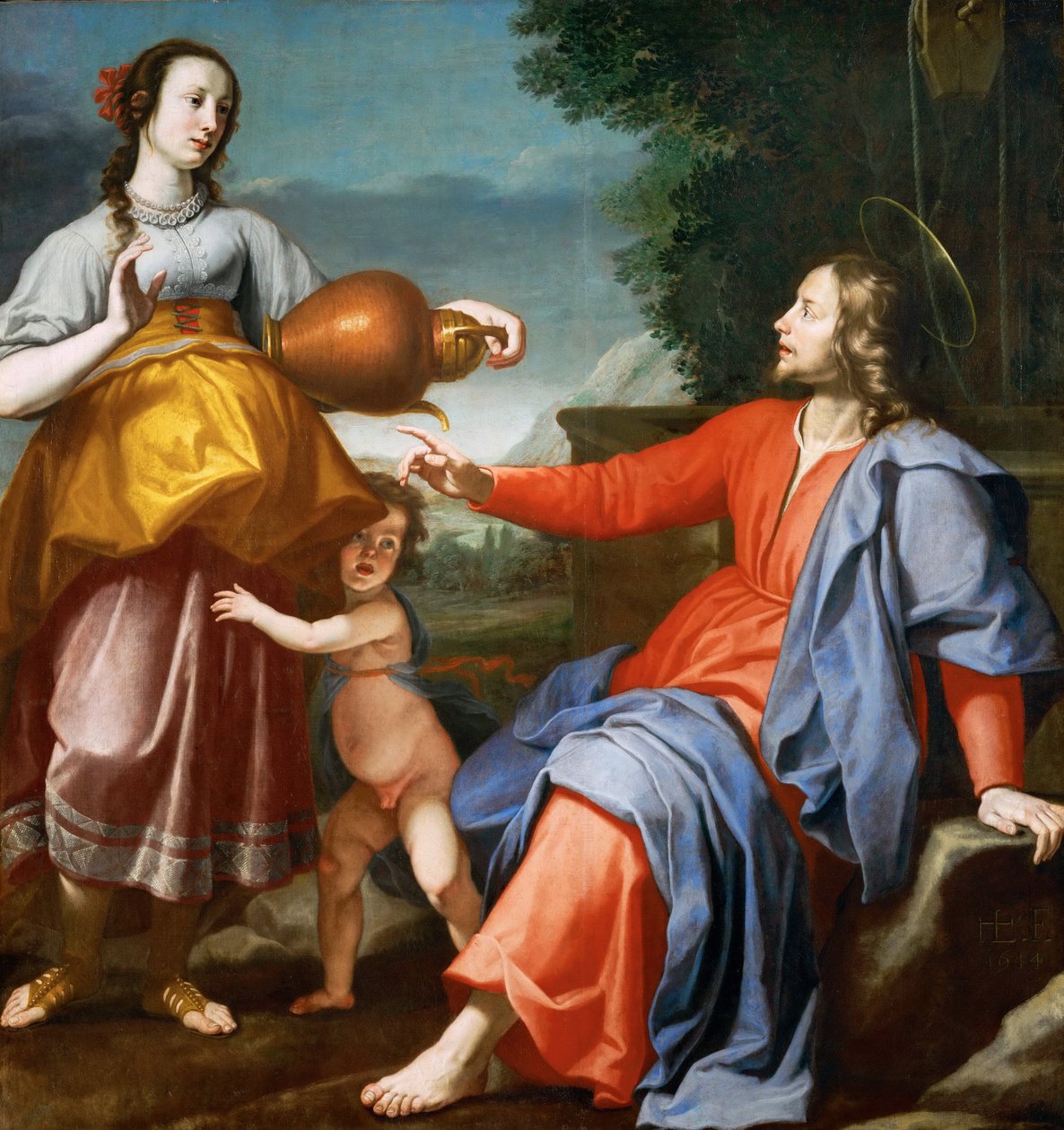 İsa Mesih et la Samaritgaine - Mesih ve Samiriyeli Kadın - Lorenzo Lippi (1606-1665). Tuval üzerine yağlıboya by Lorenzo Lippi