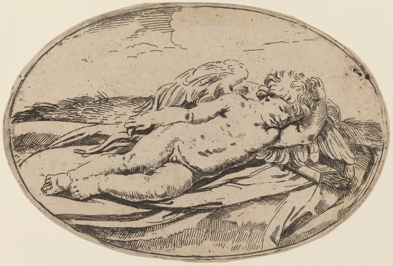 Uyuyan Aşk Tanrısı by Lorenzo Loli after Guido Reni