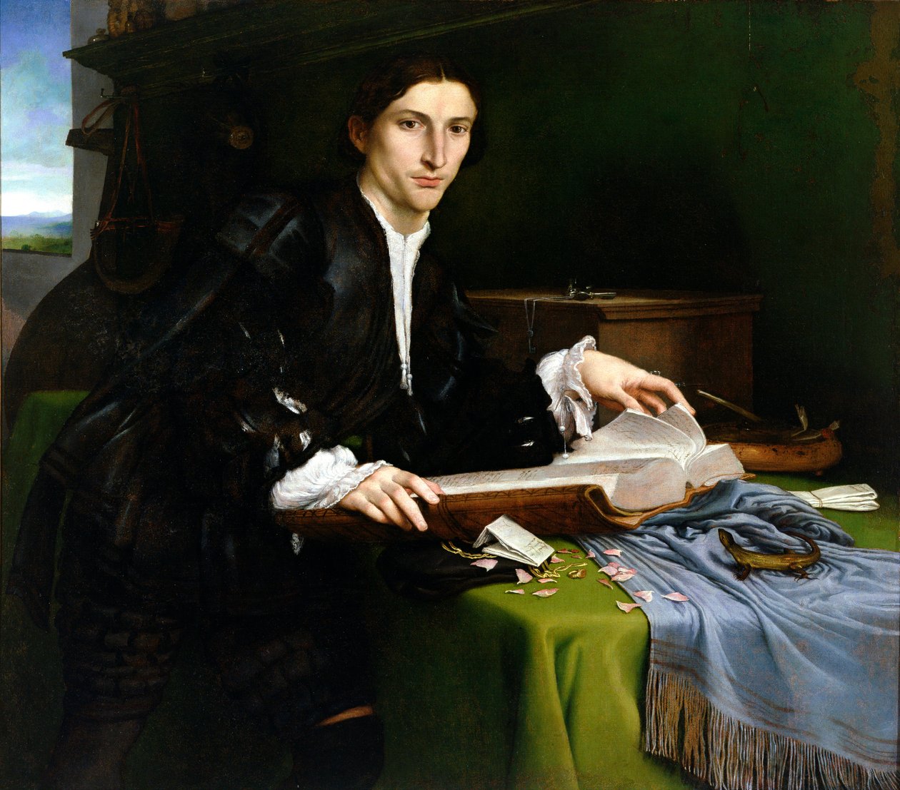 Nobleman, stüdyosunda (restorasyondan sonra)﻿ by Lorenzo Lotto