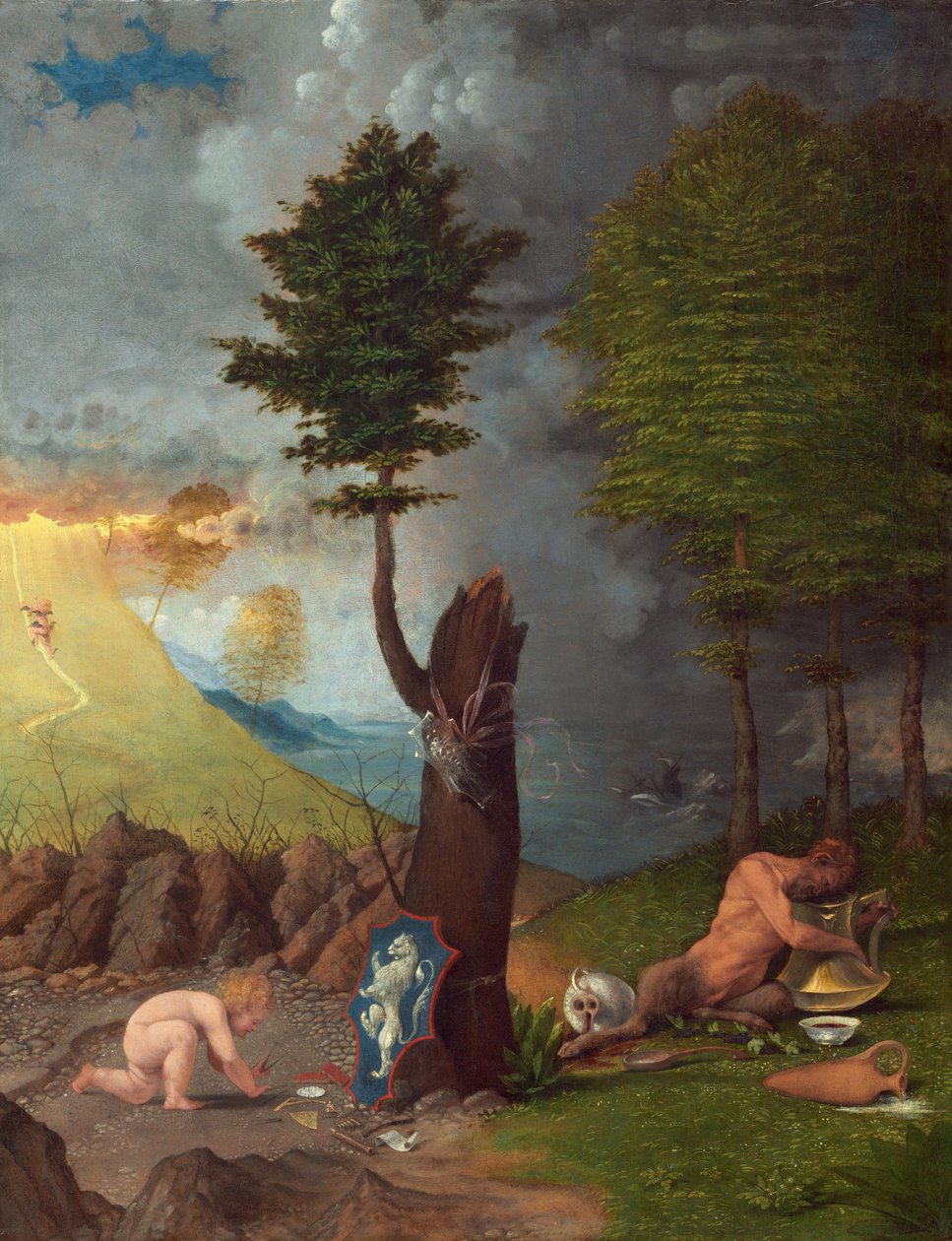 Erdem ve Kötülük Alegorisi, 1505. by Lorenzo Lotto