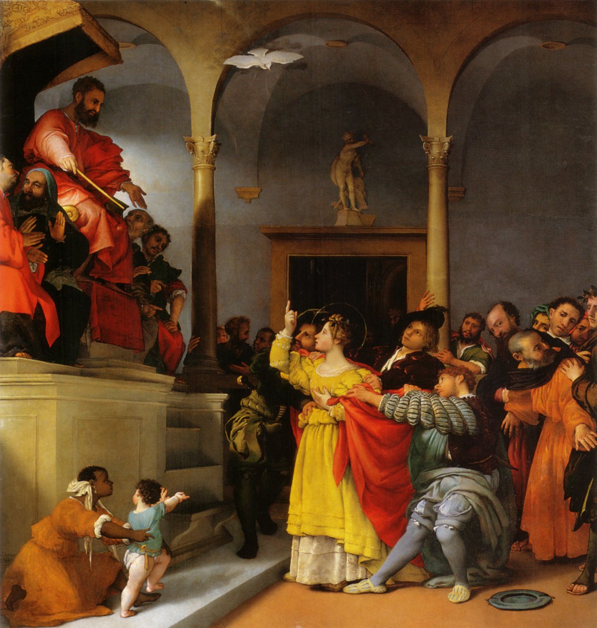 St. Lucia Sunağı. Saint Lucia Yargıç Önünde by Lorenzo Lotto