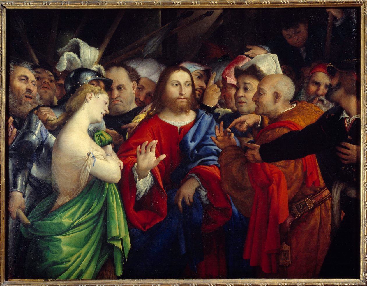 İsa ve zina eden kadın. Lorenzo Lotto