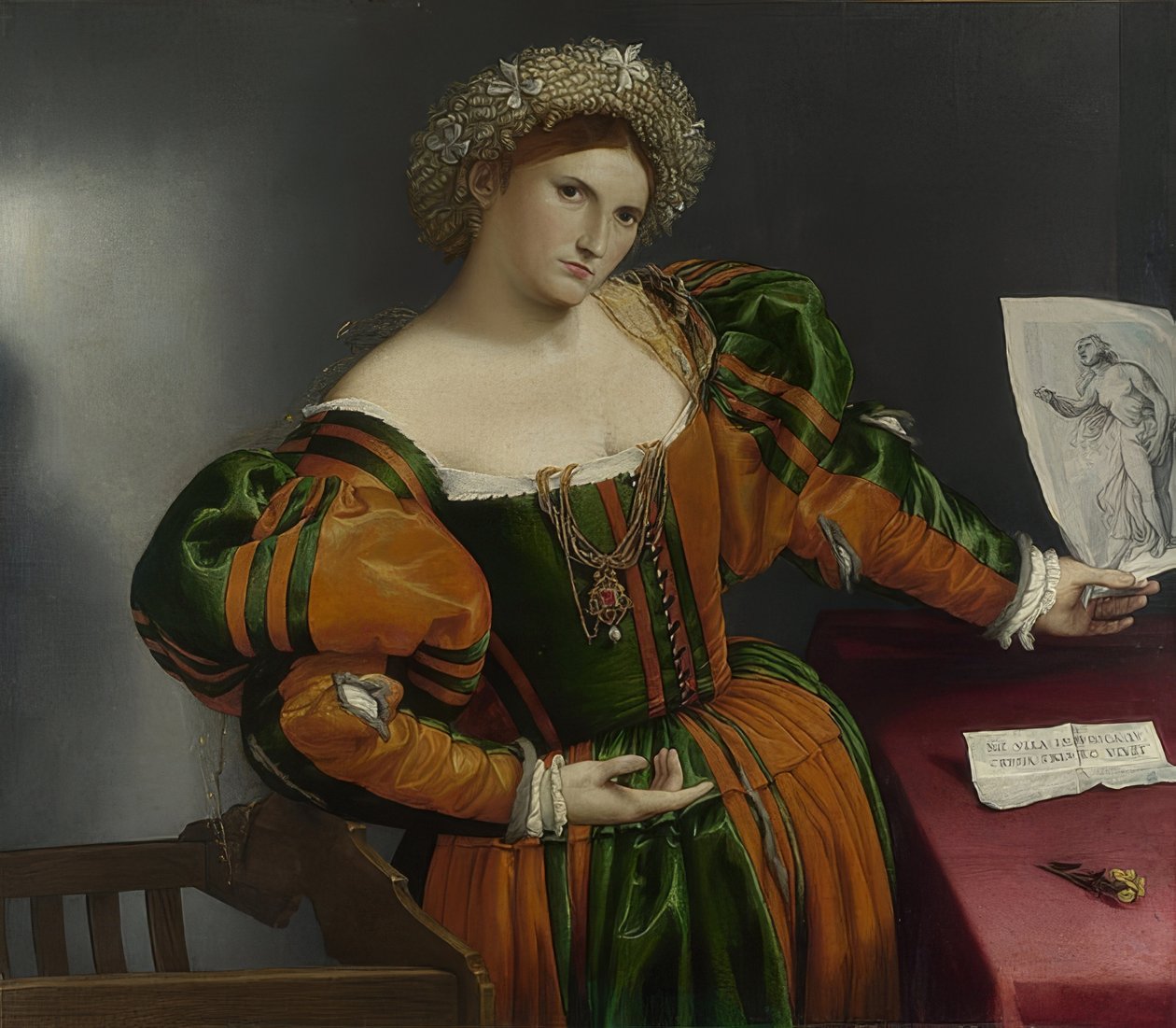 Bir kadının portresi (Lucretia). 1530-32 civarı by Lorenzo Lotto