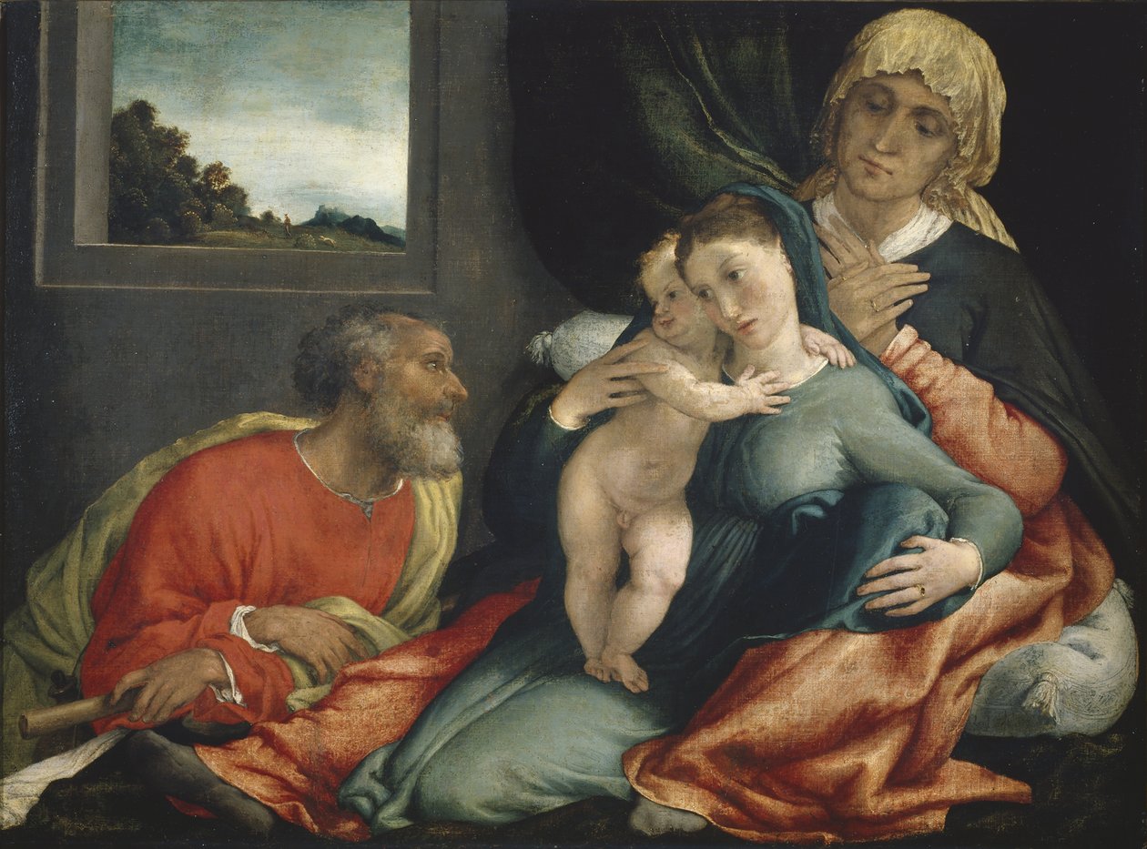 Aziz Anne ve Joachim ile Kutsal Aile, 1535? by Lorenzo Lotto