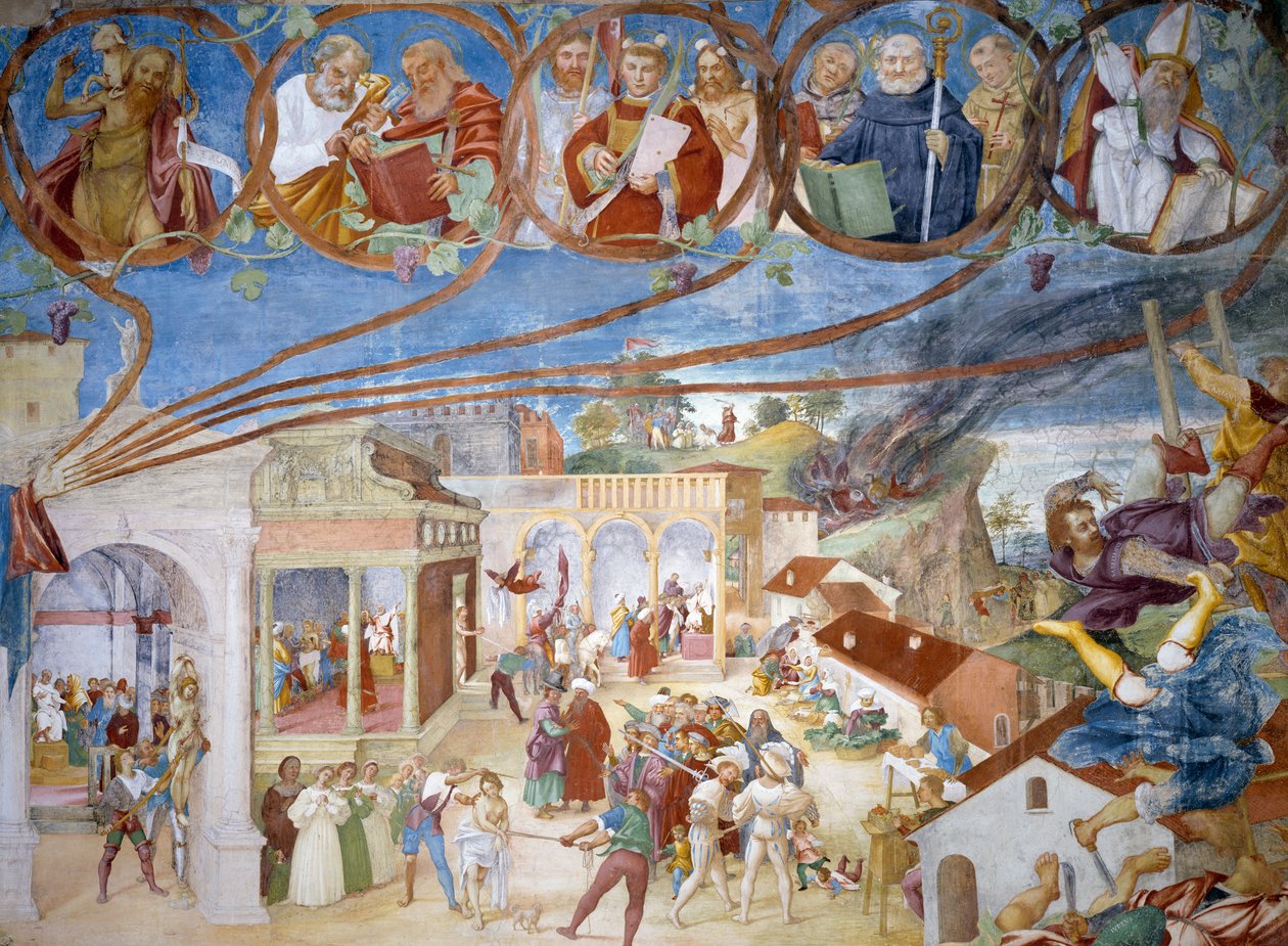 Aziz Barbara Şehitliği, Aziz Barbara Hikayelerinden detay by Lorenzo Lotto