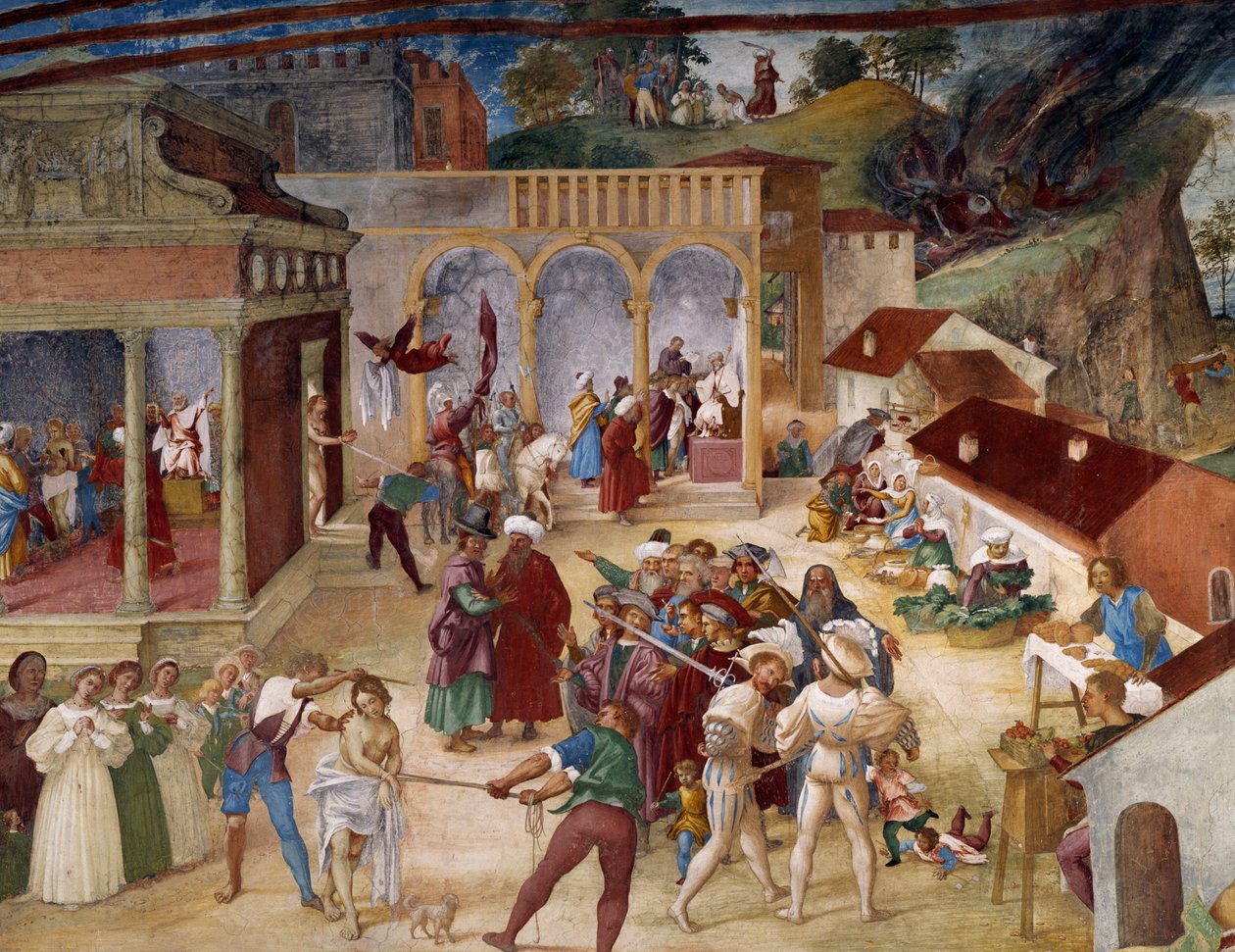 Aziz Barbara Şehitliği, Aziz Barbara Hikayelerinden fresk detayı by Lorenzo Lotto