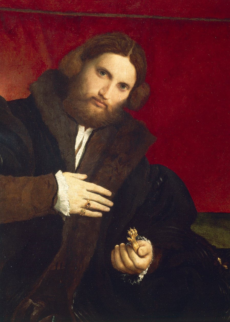 Aslan pençeli beyefendi portresi, Lorenzo Lotto (1480 ca-1556), tuval üzerine yağlı boya, 95,5 x 69,5 cm by Lorenzo Lotto