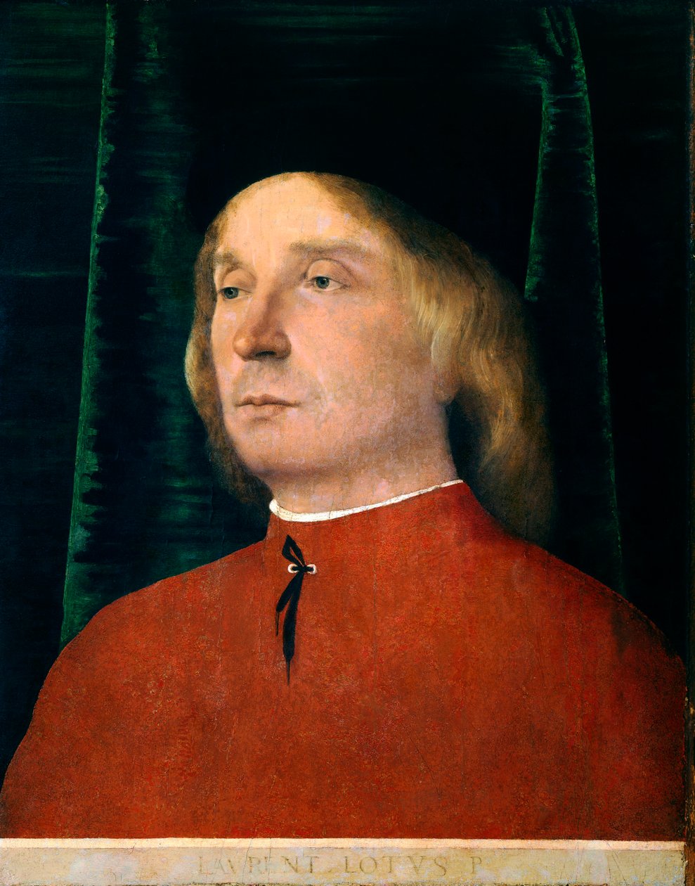 Kırmızı takım elbiseli genç adamın portresi Lorenzo Lotto (1480 dolaylarında - 1556), panel üzerine yağlı boya, 40x32 cm by Lorenzo Lotto