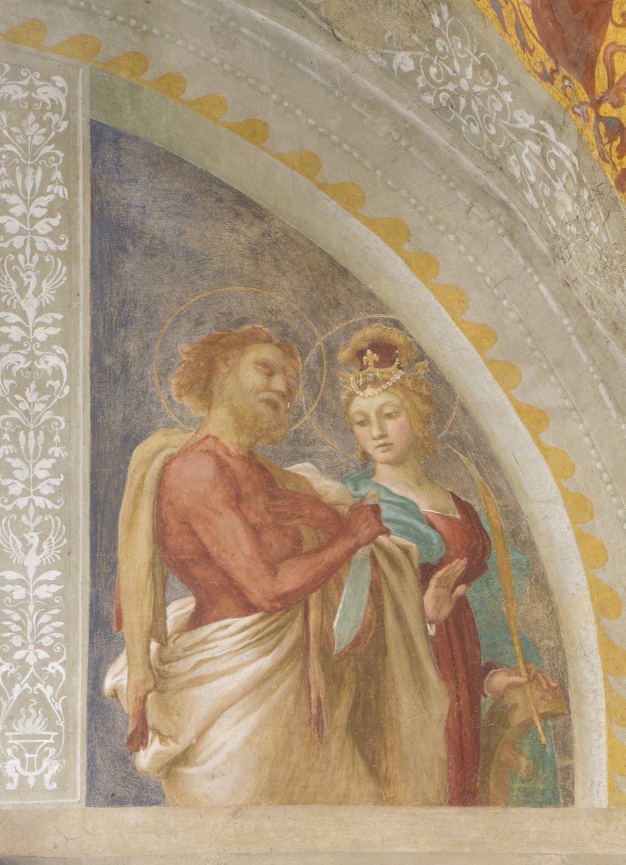 İskenderiyeli Aziz Catherine ve Aziz Bartholomew, c.1525 by Lorenzo Lotto
