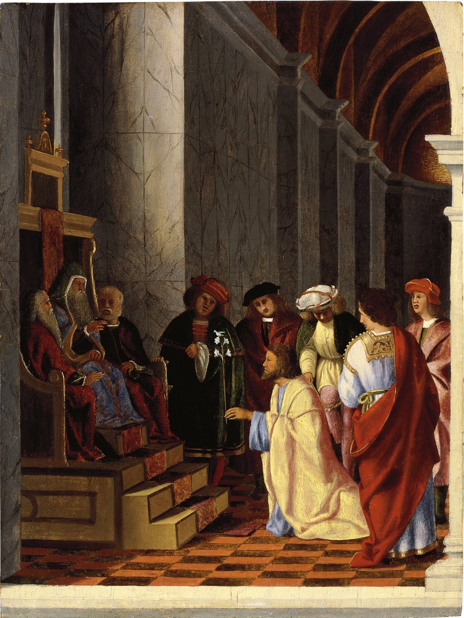 Aziz Joseph, Başrahip huzurunda by Lorenzo Lotto