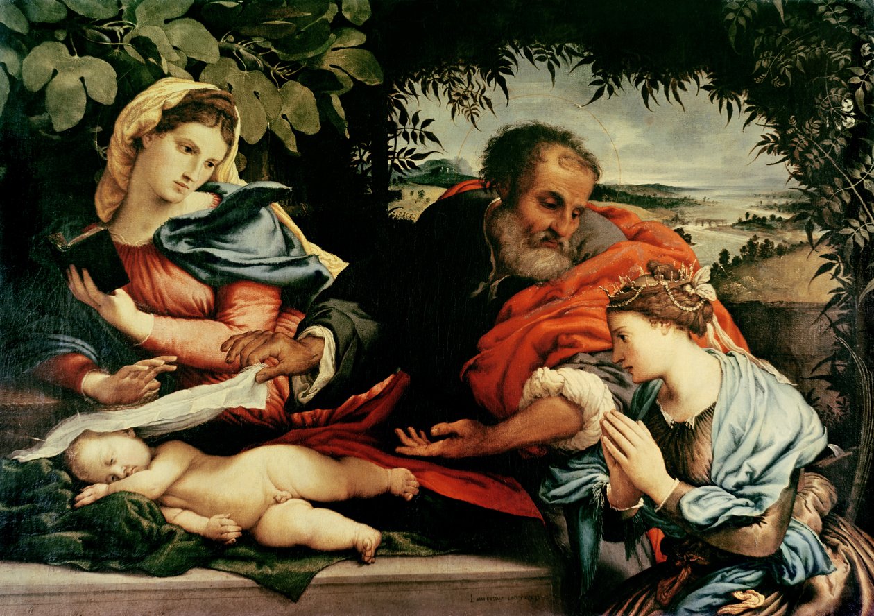 İskenderiyeli Aziz Catherine ile Kutsal Aile, 1533 by Lorenzo Lotto