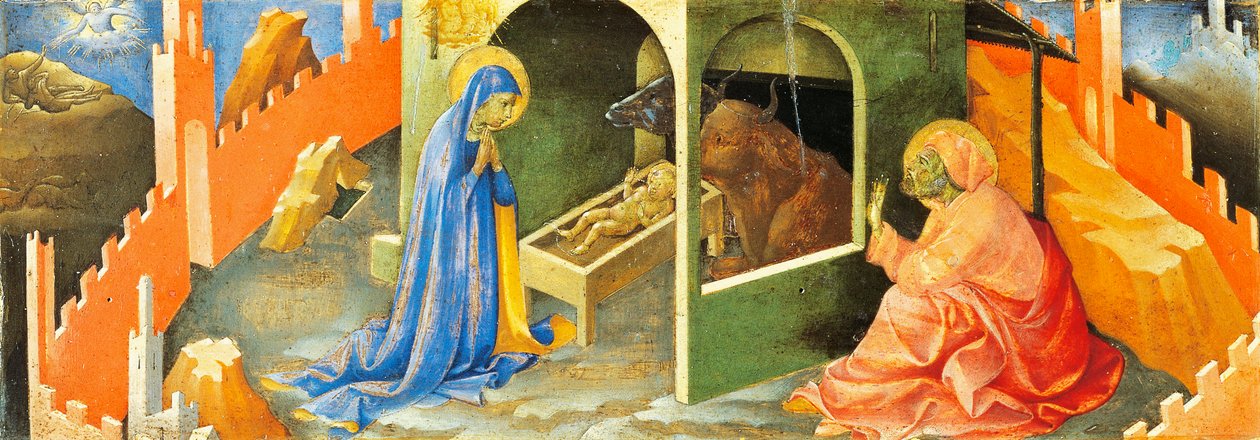 İsa'nın Doğuşu, predella bölümü, yazan Lorenzo Monaco (1370-yaklaşık 1425), panel üzerine yağlıboya by Lorenzo Monaco
