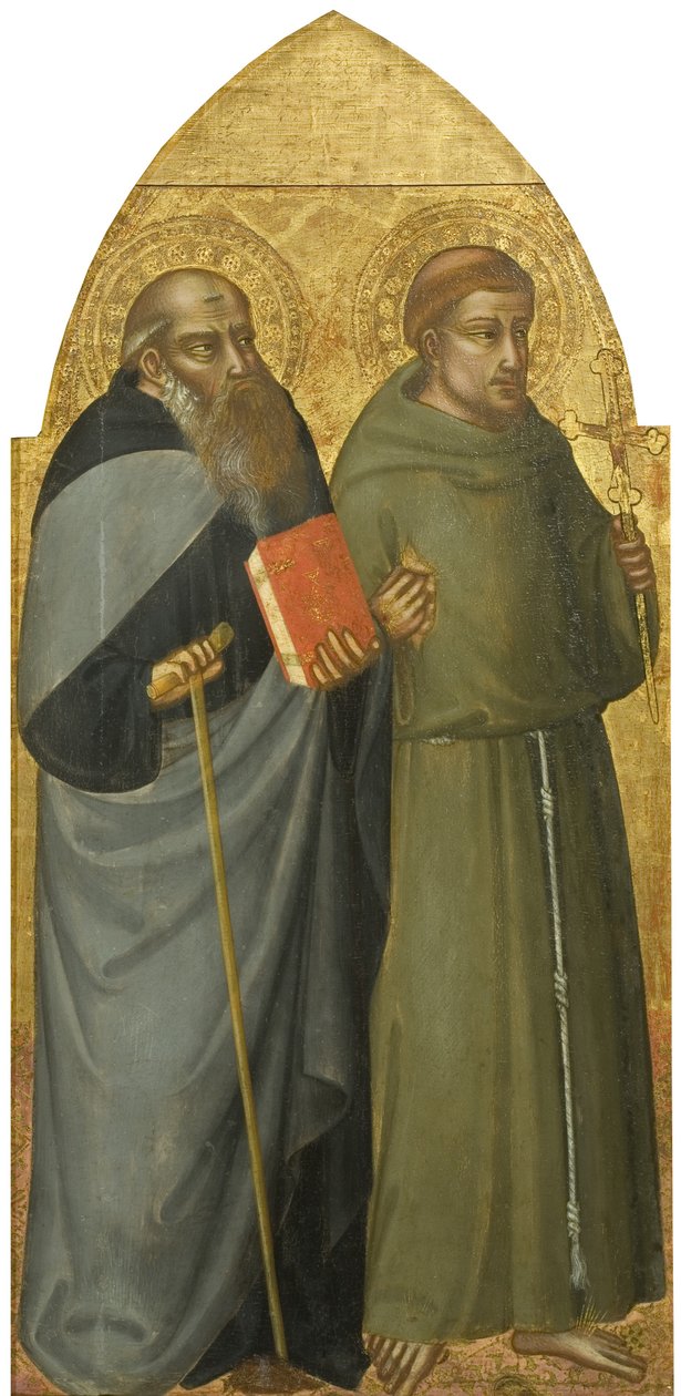Aziz Francis ve Anthony Abbot, c.1400 (panelde tempera ve altın, kireç) by Lorenzo di Bicci