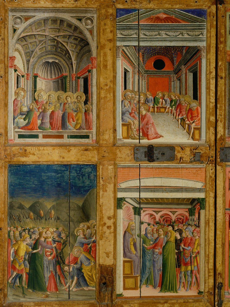 Santa Maria della Scala'nın kapılarının kutsal emaneti. iç panel by Lorenzo di Pietro Vecchietta