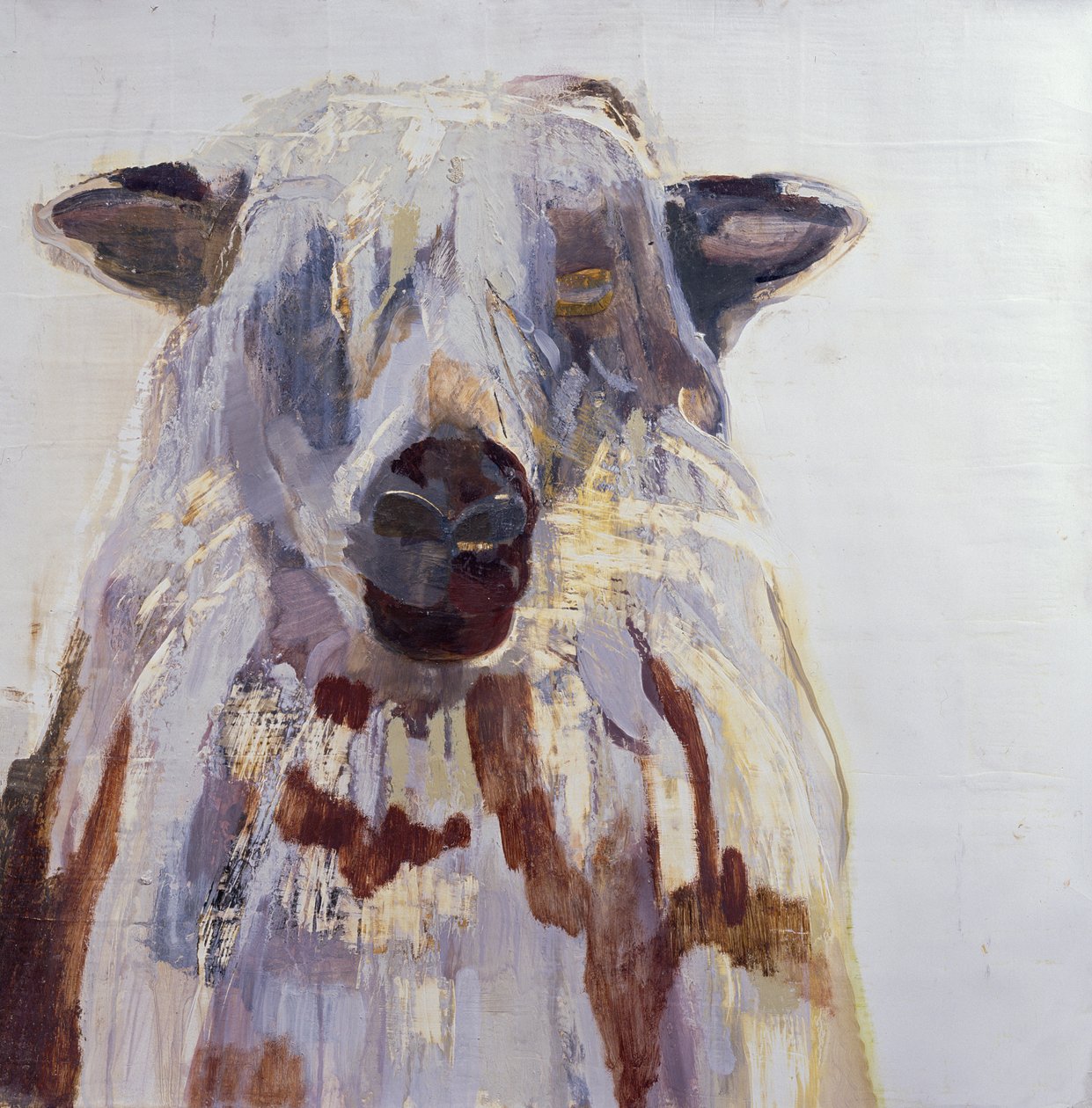 Koyun (kağıt üzerine gesso üzerine karışık teknik) by Lou Gibbs