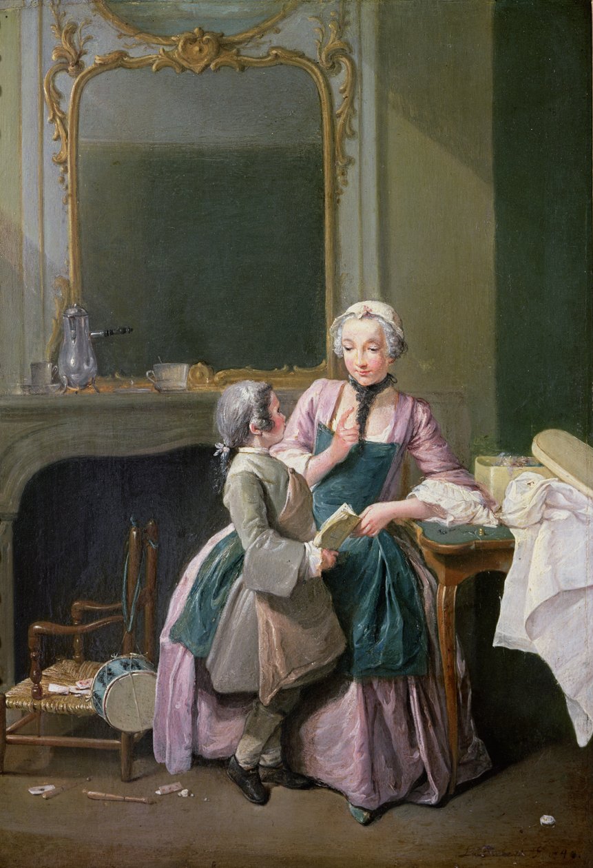 Okuma Dersi, 1740 by Louis Aubert