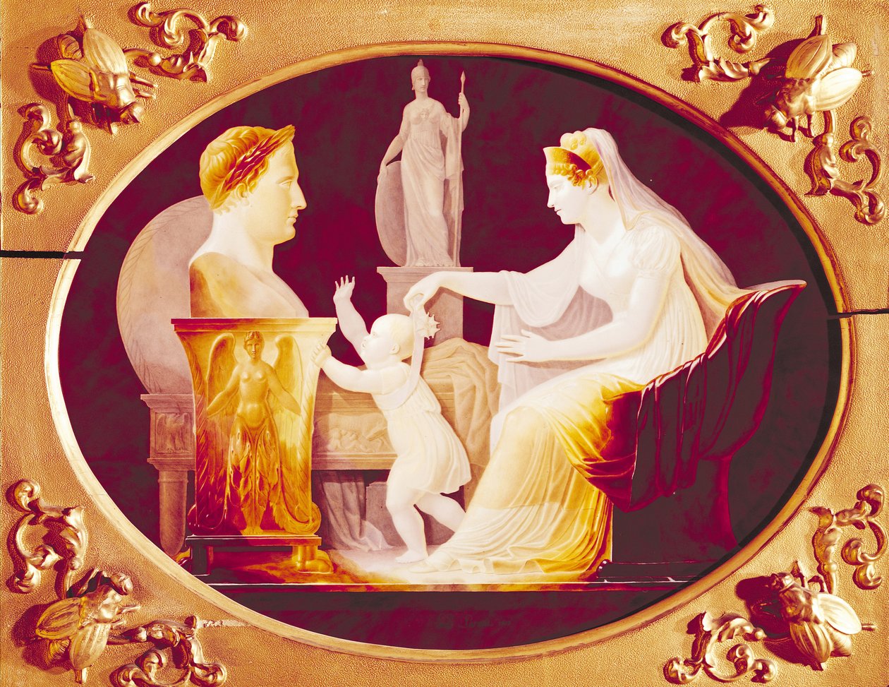 Avusturyalı Marie-Louise (1791-1847), Legion of Honor madalyasının kurdelesiyle oğlunu Napolyon Bonapart