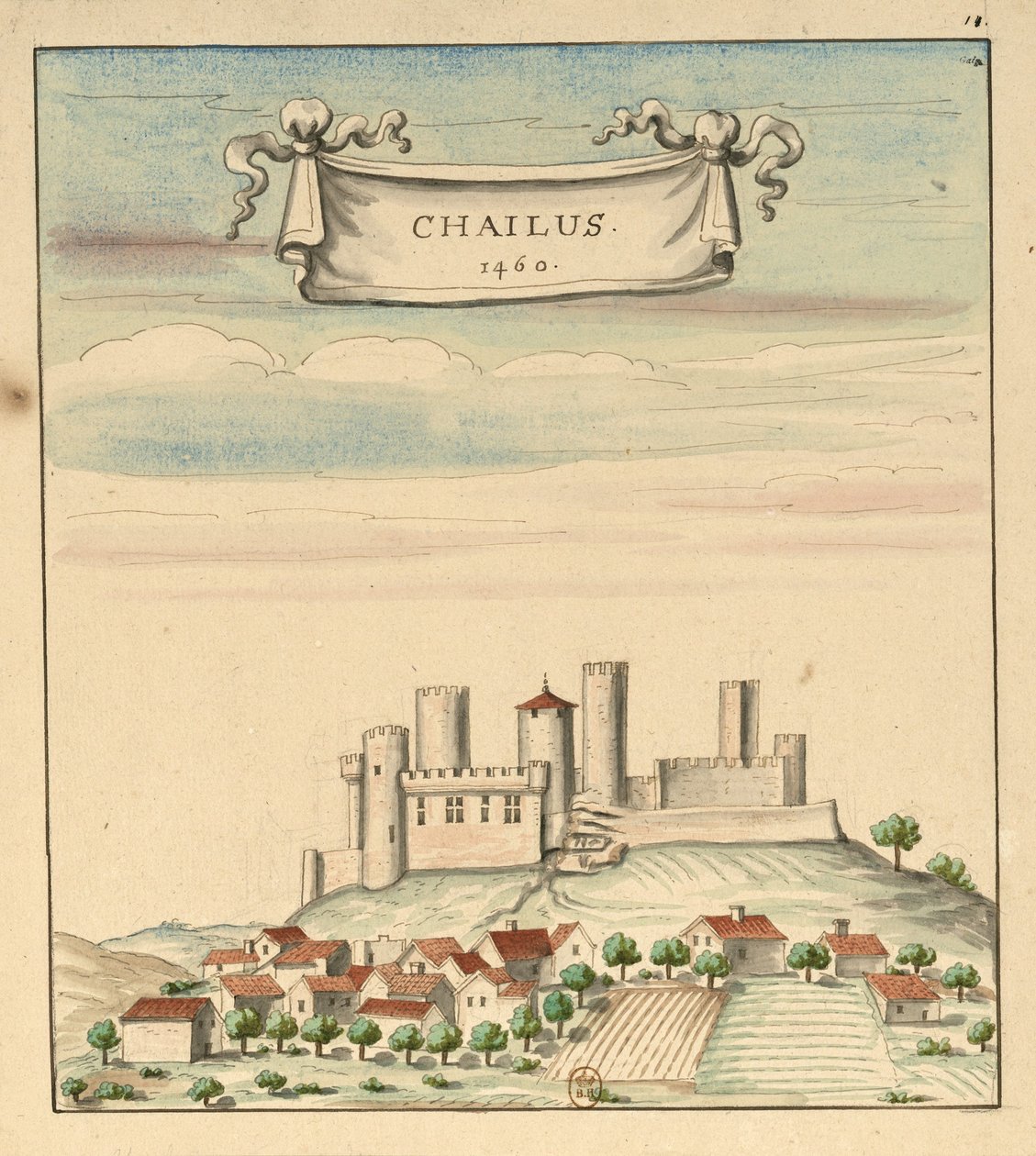1460 yılında Château de Châlus by Louis Boudan