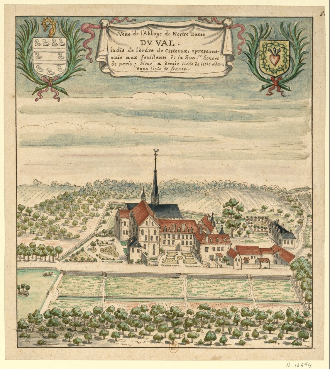 18. yüzyılın başında Notre-Dame du Val Manastırı (Val-d
