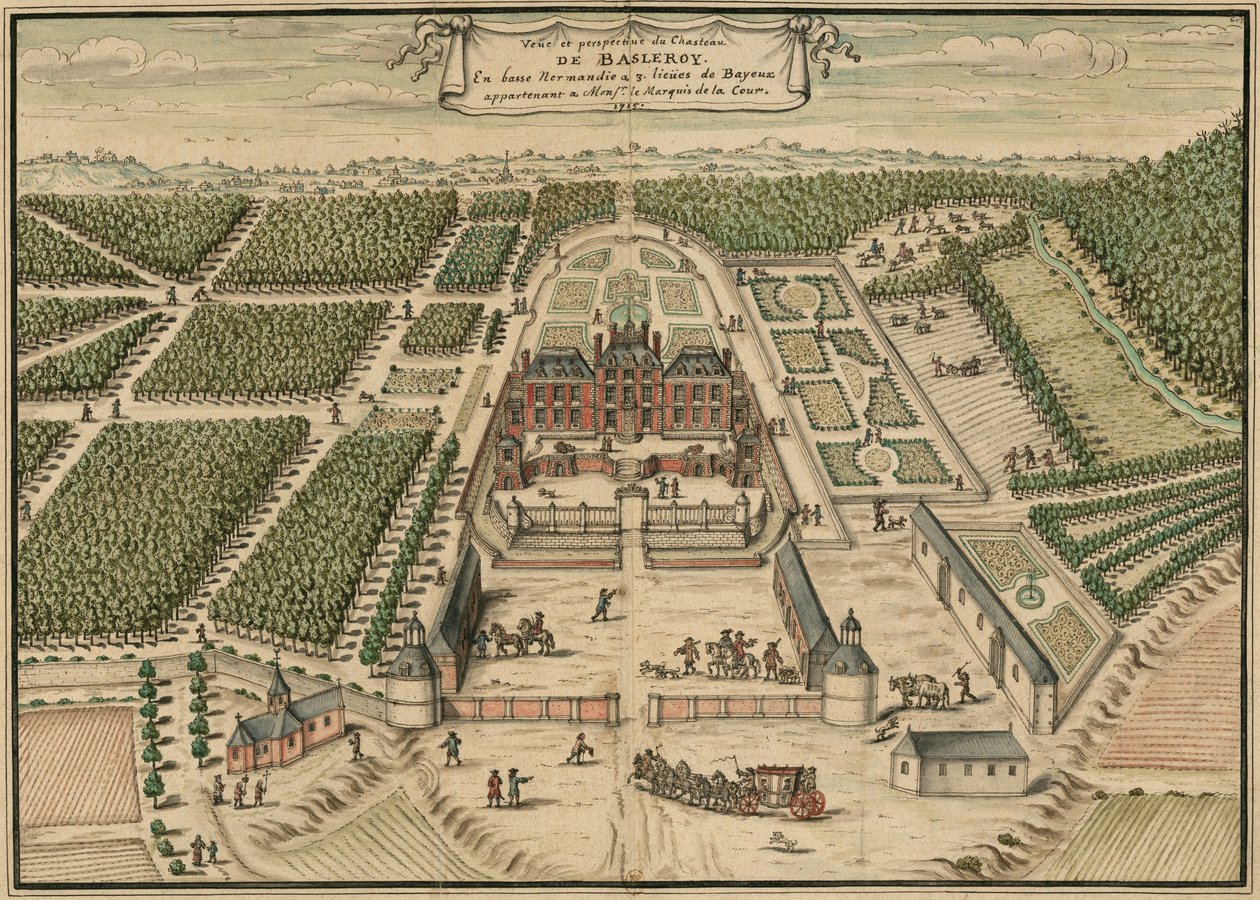 Perspektivische Zeichnung des Schlosses Balleroy in Frankreich by Louis Boudan
