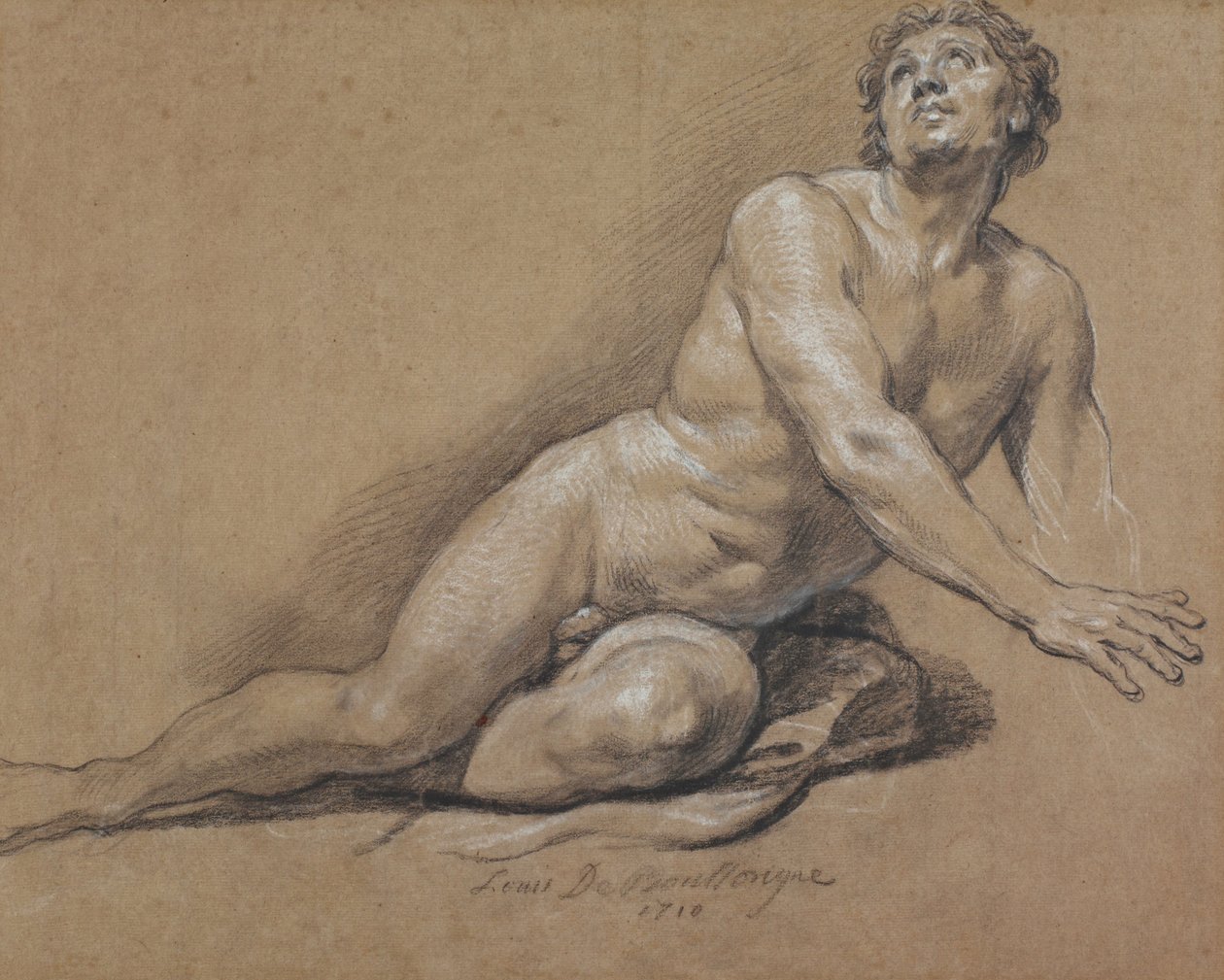 uzanmış erkek çıplak by Louis Boullongne the younger