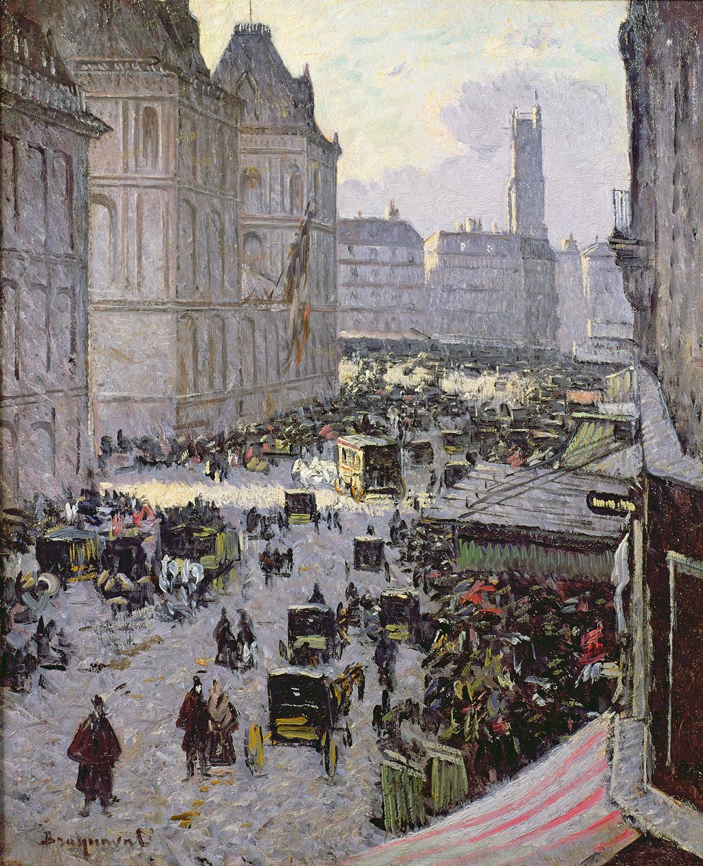 Paris Sokak Sahnesi by Louis Braquaval