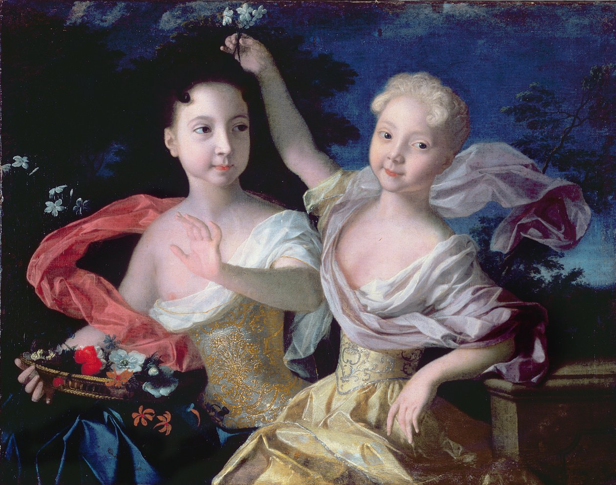 Prenseslerin Portresi Anna Petrovna (1708-28) ve Elizabeth Petrovna (1709-62) 1717 by Louis Caravaque