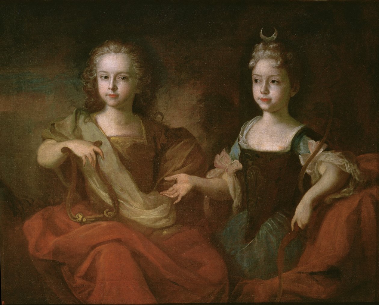 Apollo ve Diana olarak Tsarevich Peter Alekseevitch ve Tsarevna Nathalie Alekseevna, c.1722 by Louis Caravaque