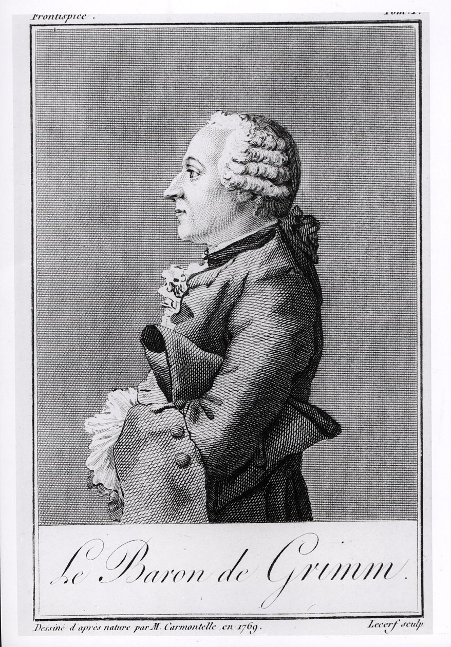 Baron Friedrich Melchior Grimm (1723-1807), engraved by Lecerf, 1769   by Louis Carrogis dit Carmontelle