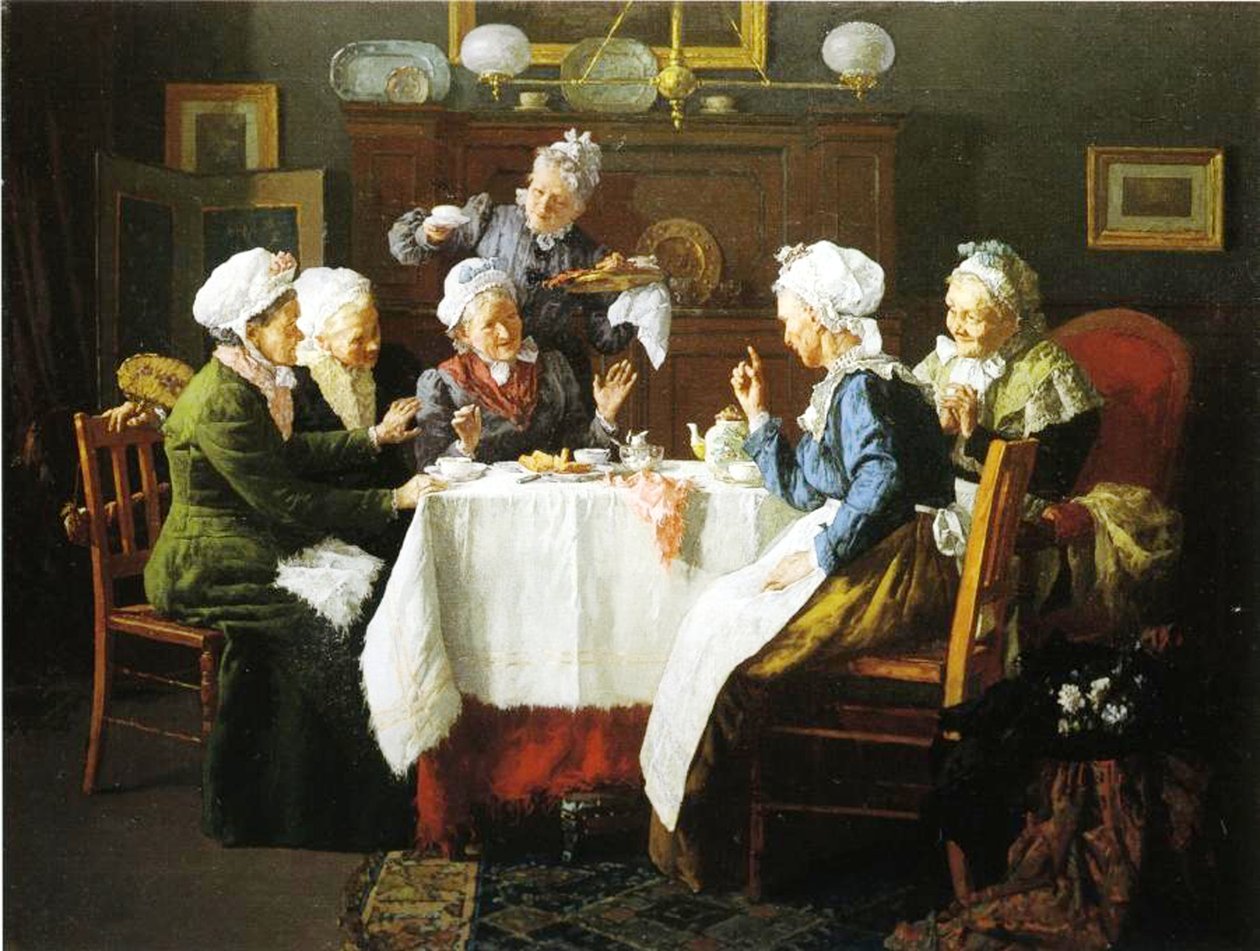 Bir Büyükannenin Çay Partisi, 1915 by Louis Charles Moeller