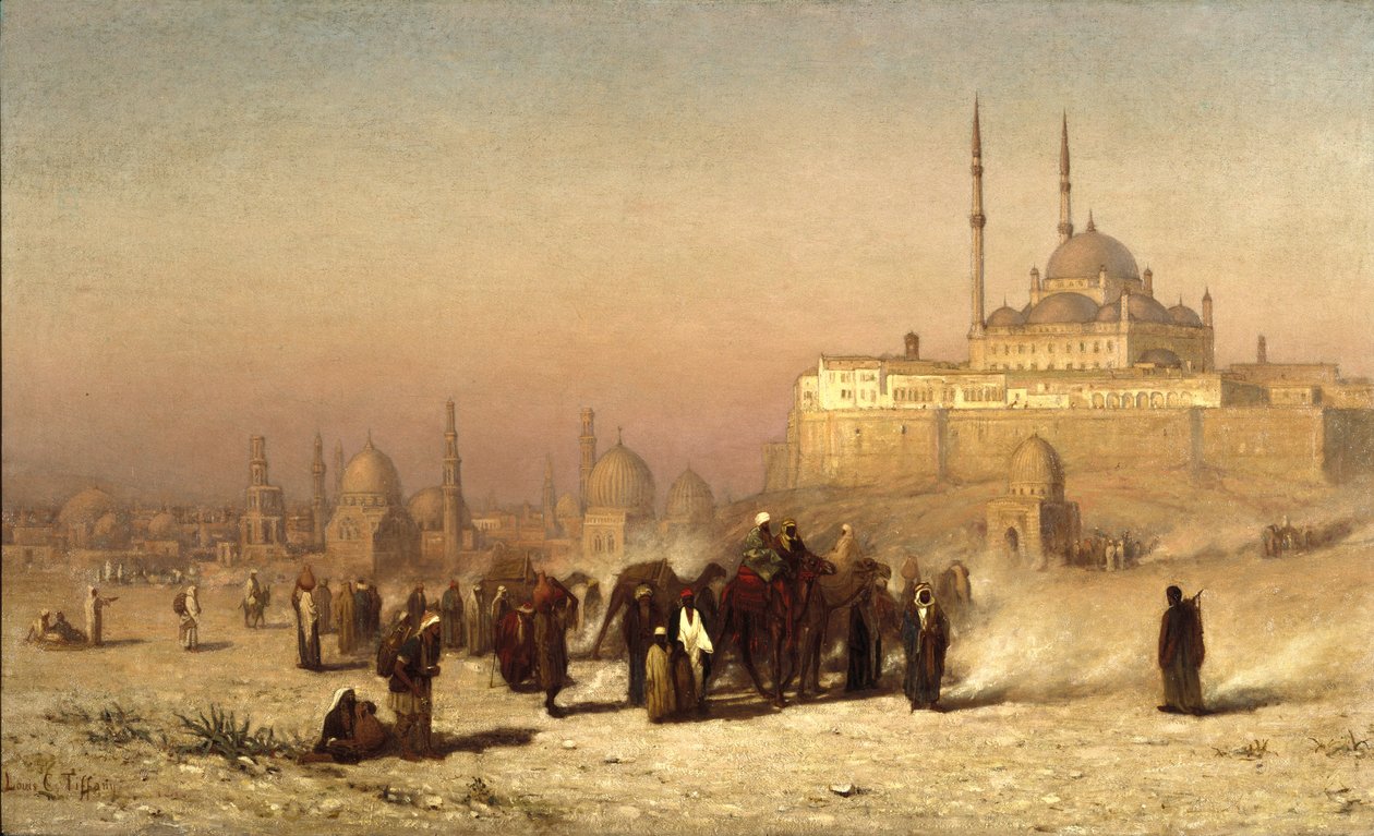 Eski ve Yeni Kahire Arasındaki Yolda, Muhammed Ali Kalesi Camii ve Memluk Mezarları, 1872 by Louis Comfort Tiffany