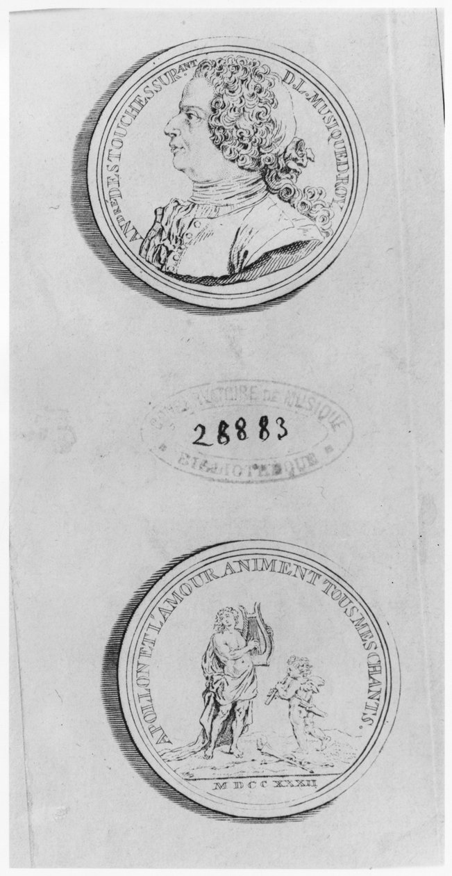 Andre Cardinal Destouches, 1732 tarihli bir madalyadan oyulmuş, c.1750 by Louis Crepy