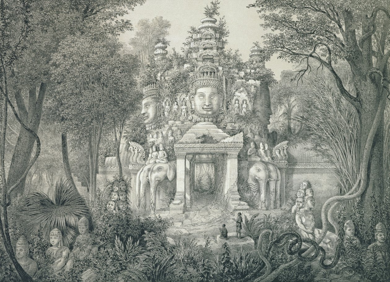 ಆಂಗ್ಕೋರ್ ಥಾಮ್‌ನಲ್ಲಿರುವ ಪೋರ್ಟಲ್, 1873 ಟರ್ಕ್ by Louis Delaporte