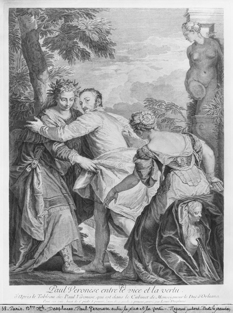 Veronese (Paolo Caliari) between Vice and Virtue, from the artist