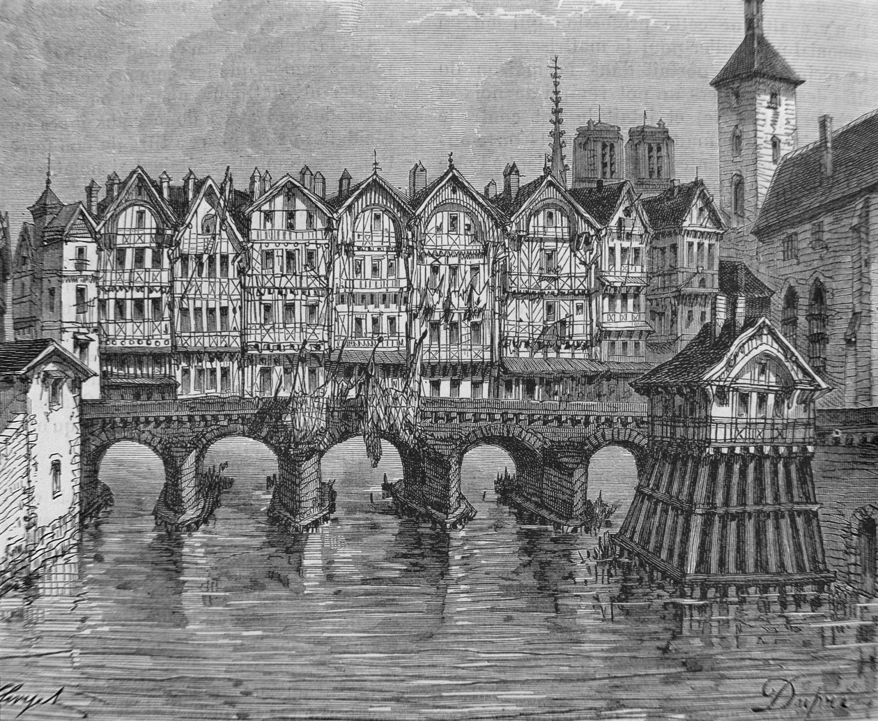 Antik Pont-au-Change'in görünümü by Louis Dupré