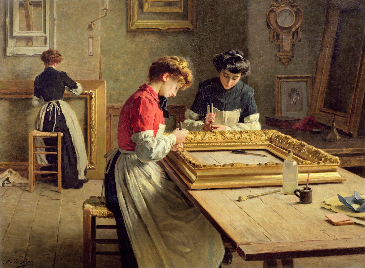 Çerçeve Yaldız Atölyesi İçi by Louis Emile Adan